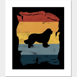 Newfoundland Dog Distressed Vintage Retro Silhouette Posters and Art